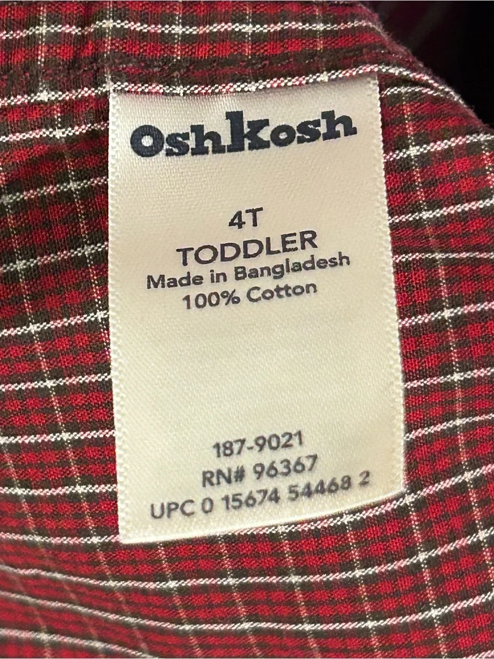 OshKosh B'gosh Red Plaid Button Down Shirt